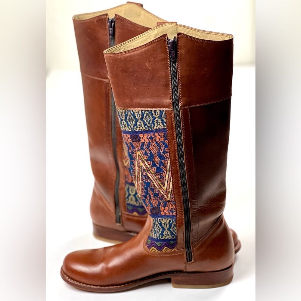 Teysha Leather Riding Boots/Aztec Textile - Picture 6 of 16